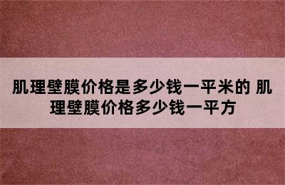 肌理壁膜价格是多少钱一平米的 肌理壁膜价格多少钱一平方